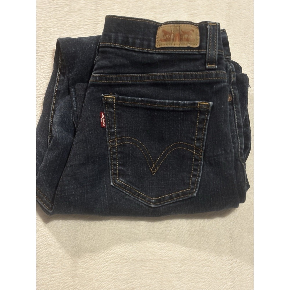 Levi's 512 Perfectly Slimming Boot Cut Jeans Womens 6M 28x27 Blue Stretch Hemmed